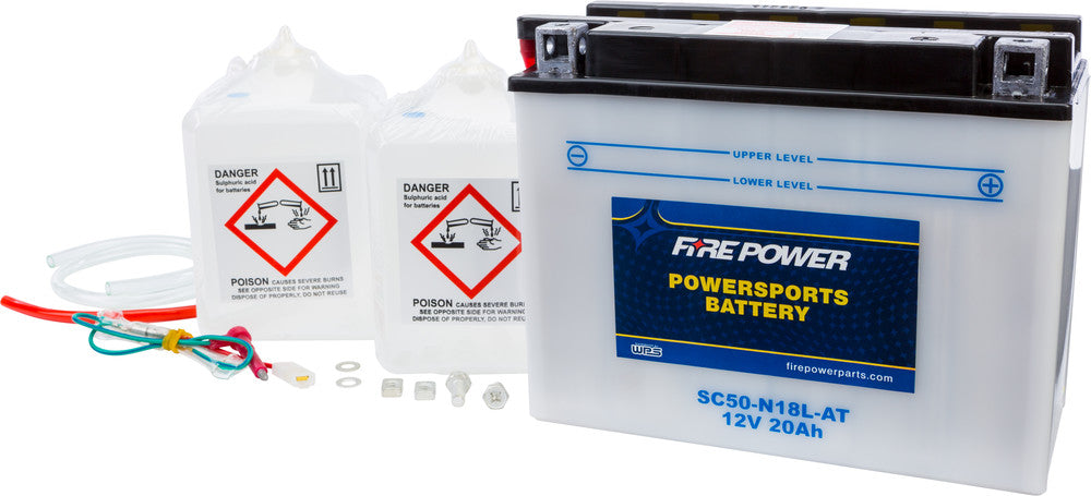 FIRE POWER BATTERY W/ACID SC50-N18L-AT 12V HEAVY DUTY