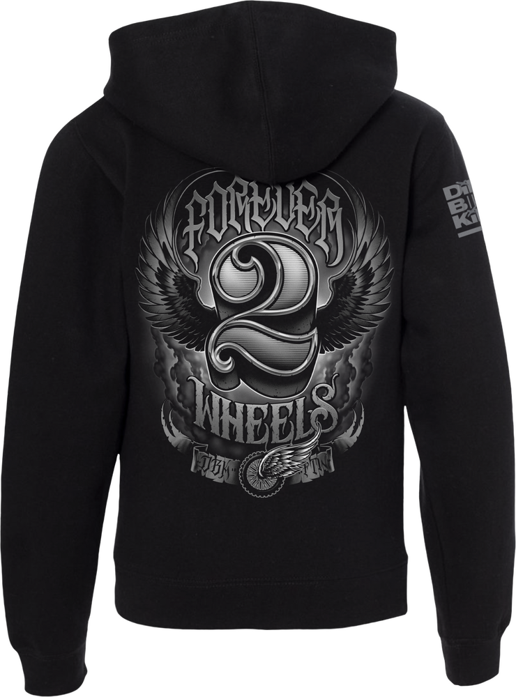 DBK TWO WHEELS YOUTH HOODIE BLACK YS