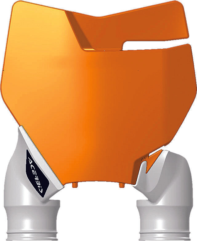 FRONT NUMBER PLATE ORANGE/WHITE