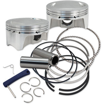 S&S Cycle Big Bore Forged Piston Kit - 3.937" Bore - 107" Twin Cam - Standard