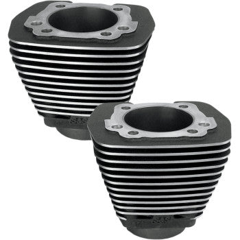S&S Cycle Cylinder - 3.500" - Wrinkle Black with Highlighted Fins - Evolution Big Twin