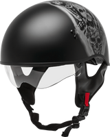 GMAX HH-65 Half Helmet Tormentor Naked Matte Black/Silver