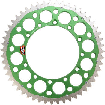 RENTHAL Twinring™ Rear Sprocket - 51 Tooth - Green - Kawasaki/Suzuki