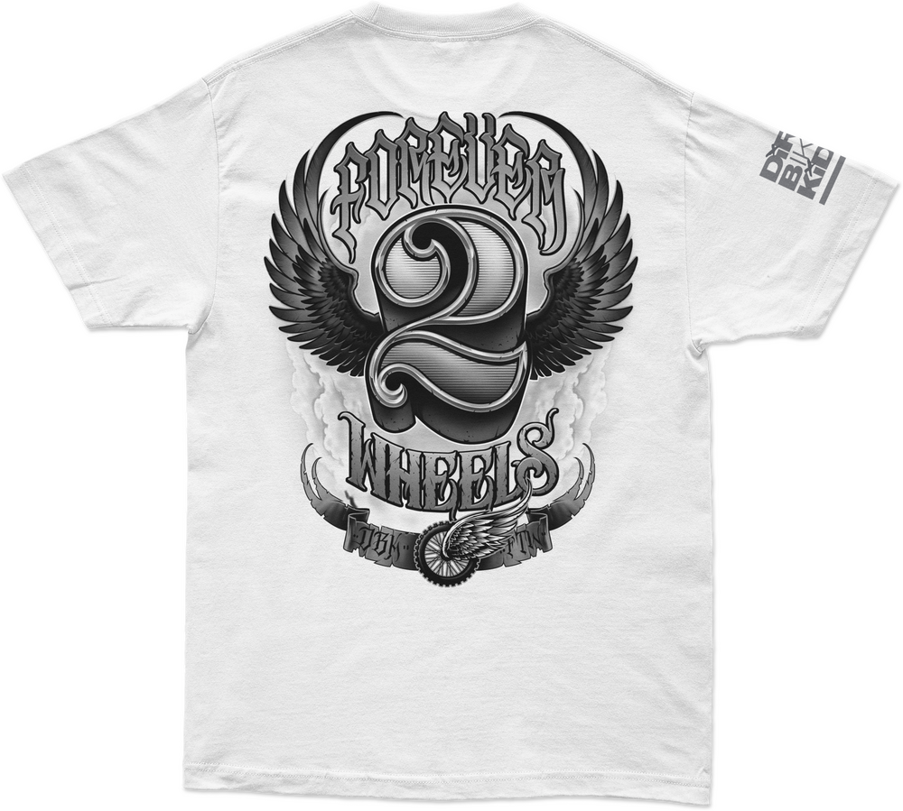 DBK TWO WHEELS TEE WHITE 2X