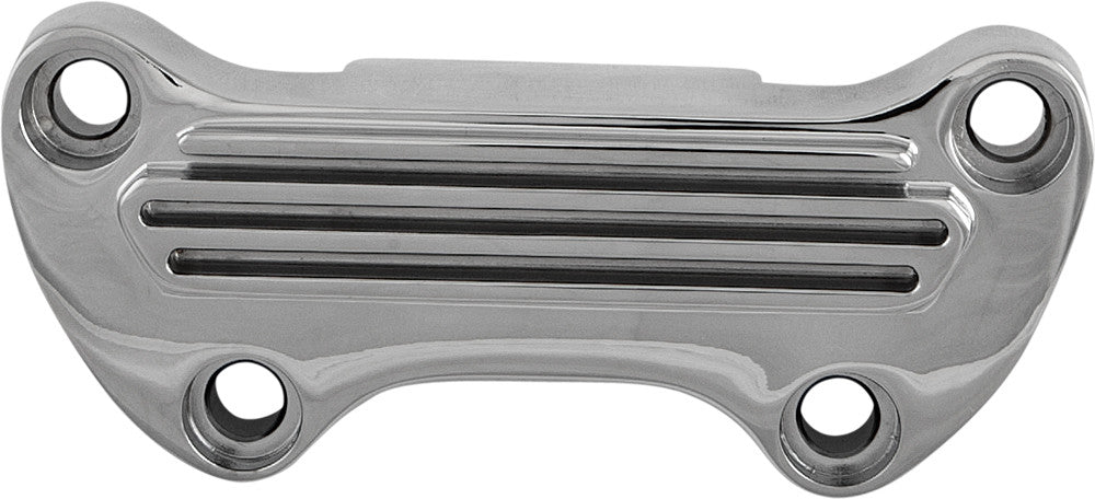 HARDDRIVE H-BAR CLAMP FINNED W/ SKIRT CHROME