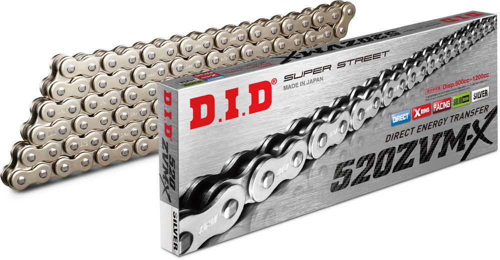 D.I.D SUPER STREET 520ZVMXS-130L X-RING CHAIN NICKEL