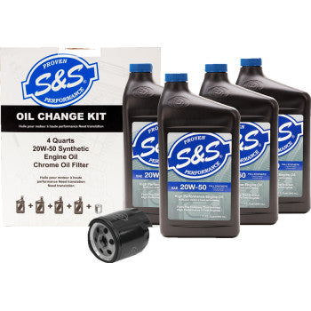 S&S Cycle Oil Change Kit - Black Filter - M8 - 5 US quarts