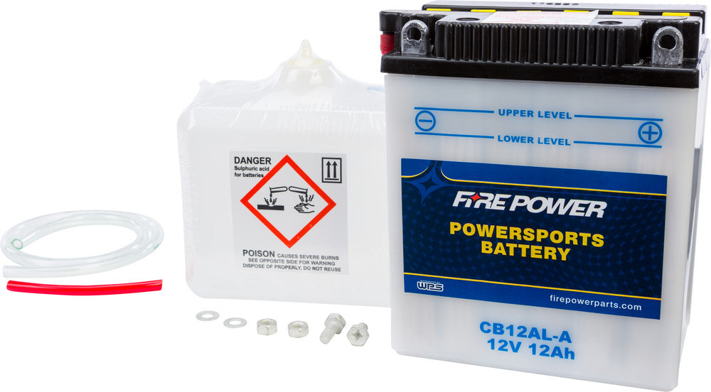 Fire Power Battery w/Acid CB12AL-A 12V Heavy Duty - Aprilia/BMW/Honda/Kawasaki