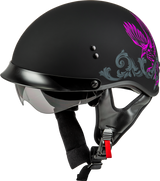 GMAX HH-65 Corvus Matte Black/Purple Helmet W/Peak