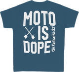 DBK Moto is Dope Youth Lagoon Blue T- Shirt