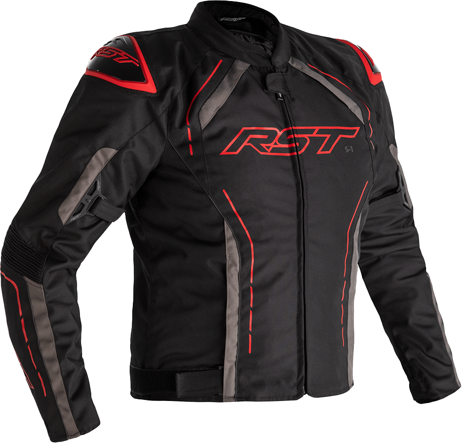 S1 CE JACKET BLACK/GREY/RED TEXTILE