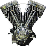S&S Cycle V124 Long Block Engine - Chrome/Wrinkle Black - Big Twin | Custom Chasis w/Alternator-Style Primary