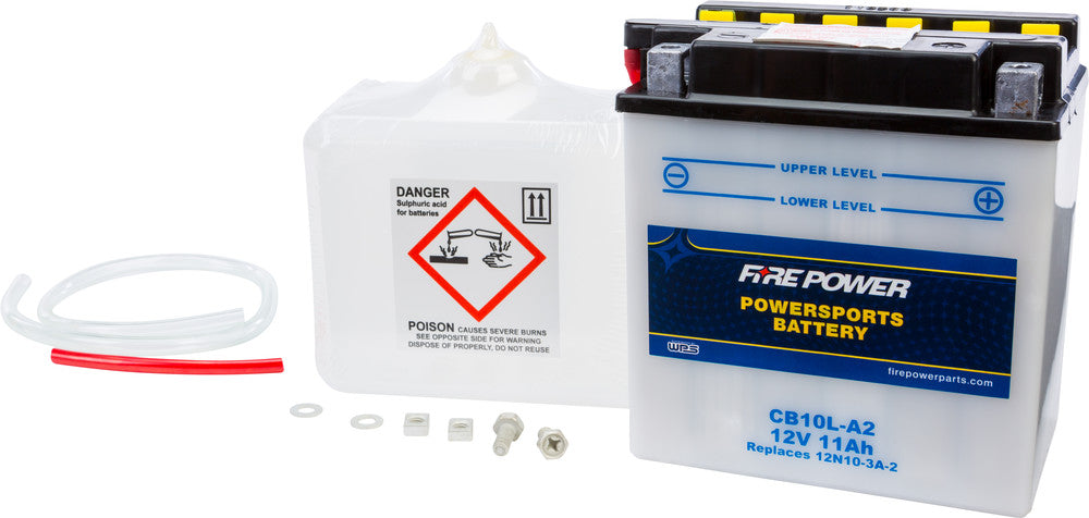 Fire Power Battery w/Acid CB10L-A2 12V Heavy Duty - Kawasaki/Suzuki/Yamaha
