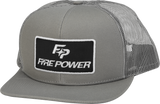 FIRE POWER FLAT BILL PATCH HAT GREY