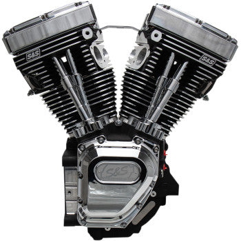 S&S Cycle T111 Long Block Engine - Wrinkle Black and Chrome - Touring | Dyna
