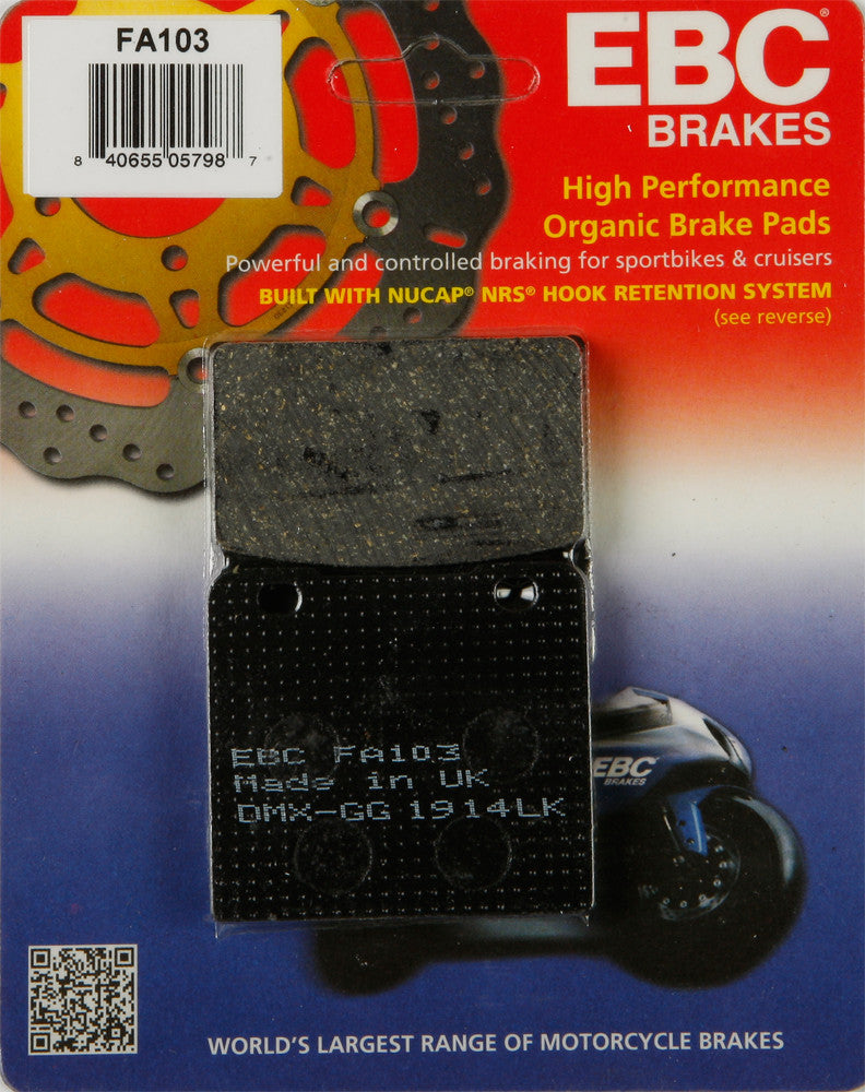 EBC BRAKE PADS FA103 ORGANIC