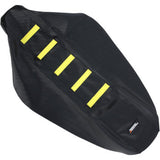 Moose Offroad Ribbed Seat Cover Ribbed Seat Cover - Black Cover/Yellow Ribs - Suzuki