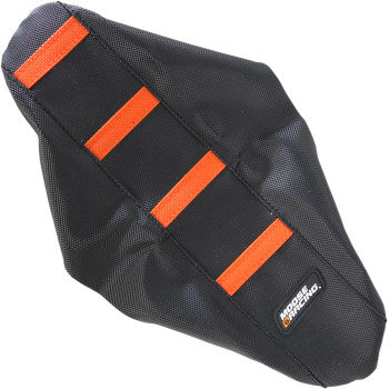 Moose Offroad Ribbed Seat Cover Ribbed Seat Cover - Black Cover/Orange Ribs - KTM
