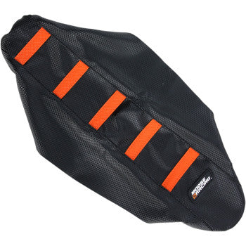 Moose Offroad Ribbed Seat Cover Ribbed Seat Cover - Black Cover/Orange Ribs - KTM