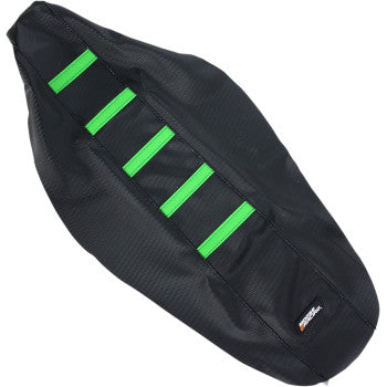 Moose Offroad Ribbed Seat Cover Ribbed Seat Cover - Black Cover/Green Ribs - Kawasaki