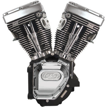 S&S Cycle T124 Long Block Engine - Wrinkle Black and Chrome - Touring | Dyna