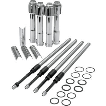S&S Cycle Quickee Pushrod Kit with Chrome Covers - XL