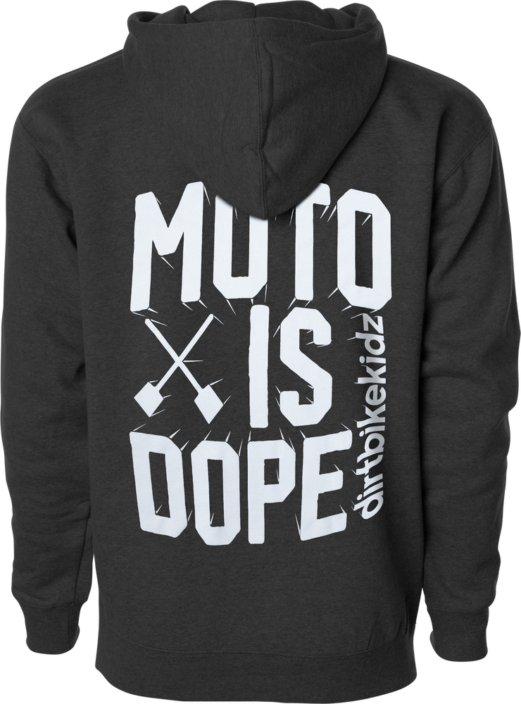 DBK MOTO IS DOPE YOUTH HOODIE CHARCOAL HEATHER YS