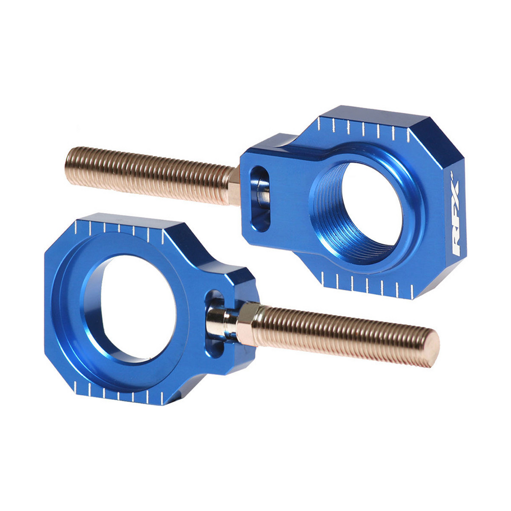 RFX REAR AXLE BLOCKS BLUE HUSQ/KTM/GAS