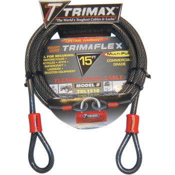 Trimax Trimaflex™ Max Security Braided Cable Lock - Dual Loop - 15'