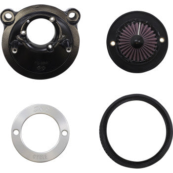S&S Cycle Air Stinger Stealth Air Cleaner Kit - Black Chrome Ring