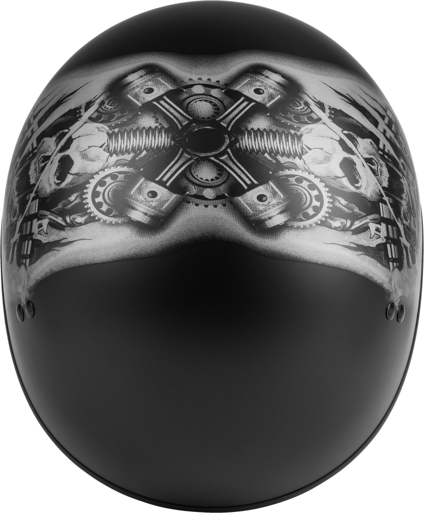 GMAX HH-65 Half Helmet Tormentor Naked Matte Black/Silver