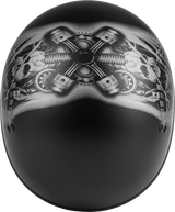GMAX HH-65 Half Helmet Tormentor Naked Matte Black/Silver