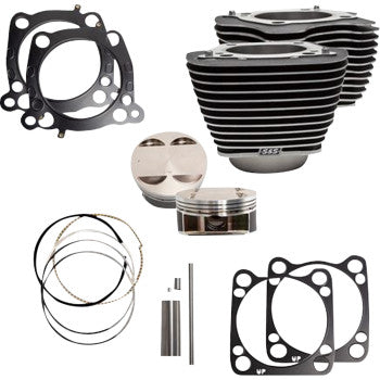 S&S Cycle Cylinder Kit - 124" Big Bore - Wrinkle Black w/Highlights - 107" M8
