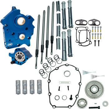 S&S Cycle Cam Chest Kit without Cams for Gear Drive M8 - Water Cooled - Chrome Pushrods