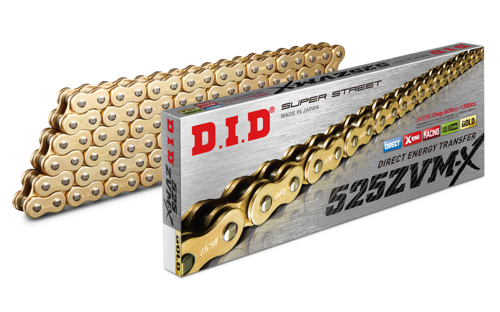 D.I.D SUPER STREET 525ZVMXG-100L X-RING CHAIN GOLD