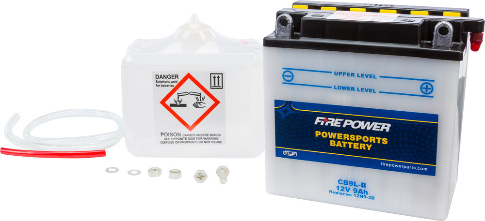 Fire Power Battery w/Acid CB9L-B 12V Heavy Duty - Honda
