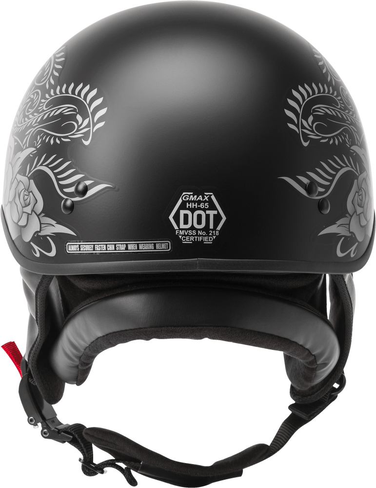 GMAX HH-65 Half Helmet Rose Naked Matte Black/Silver