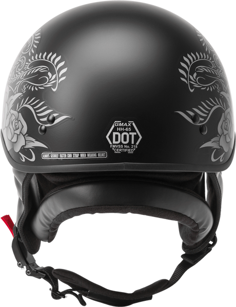 GMAX HH-65 Half Helmet Rose Naked Matte Black/Silver