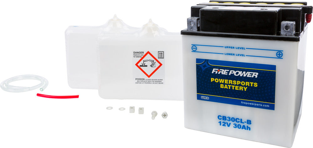 FIRE POWER BATTERY W/ACID CB30CL-B 12V HEAVY DUTY
