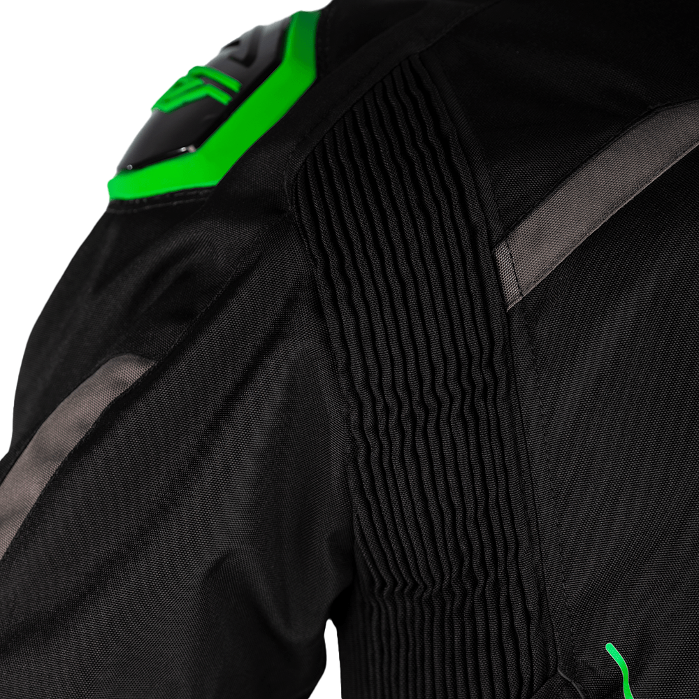 S1 CE JACKET BLK/GRY/NEON GRN TEXTILE
