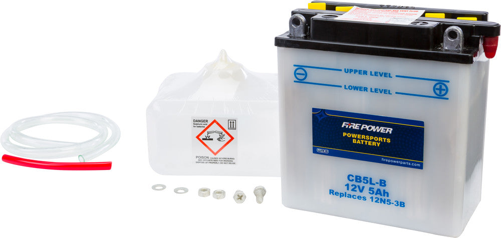 Fire Power Battery w/Acid CB5L-B 12V Heavy Duty - Honda/Suzuki/Yamaha