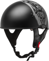 GMAX HH-65 Half Helmet Tormentor Naked Matte Black/Silver