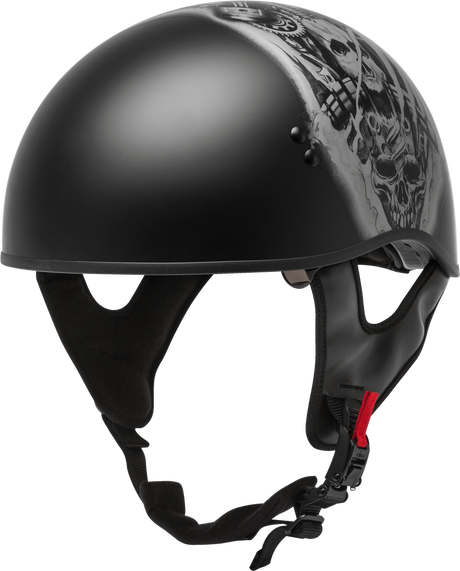 GMAX HH-65 Half Helmet Tormentor Naked Matte Black/Silver