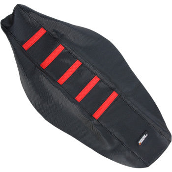 Moose Offroad Ribbed Seat Cover Ribbed Seat Cover - Black Cover/Red Ribs - Honda