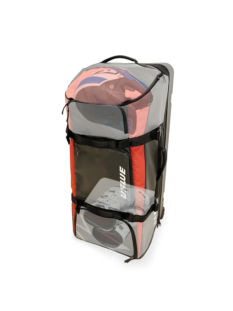 BUDDY 150L ATHLETE GEAR TROLLEY BAG BLACK/USWE RED