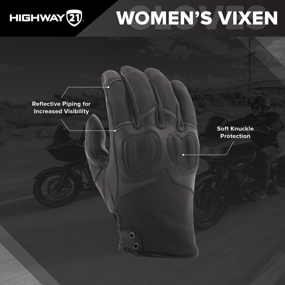 Highway 21 Women's Vixen Black/White Lace Gloves