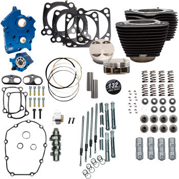 S&S Cycle 132" Power Pack - 550 Chain Drive - Oil Cooled - Black w/o Highlight Fins - 114"/117" M8