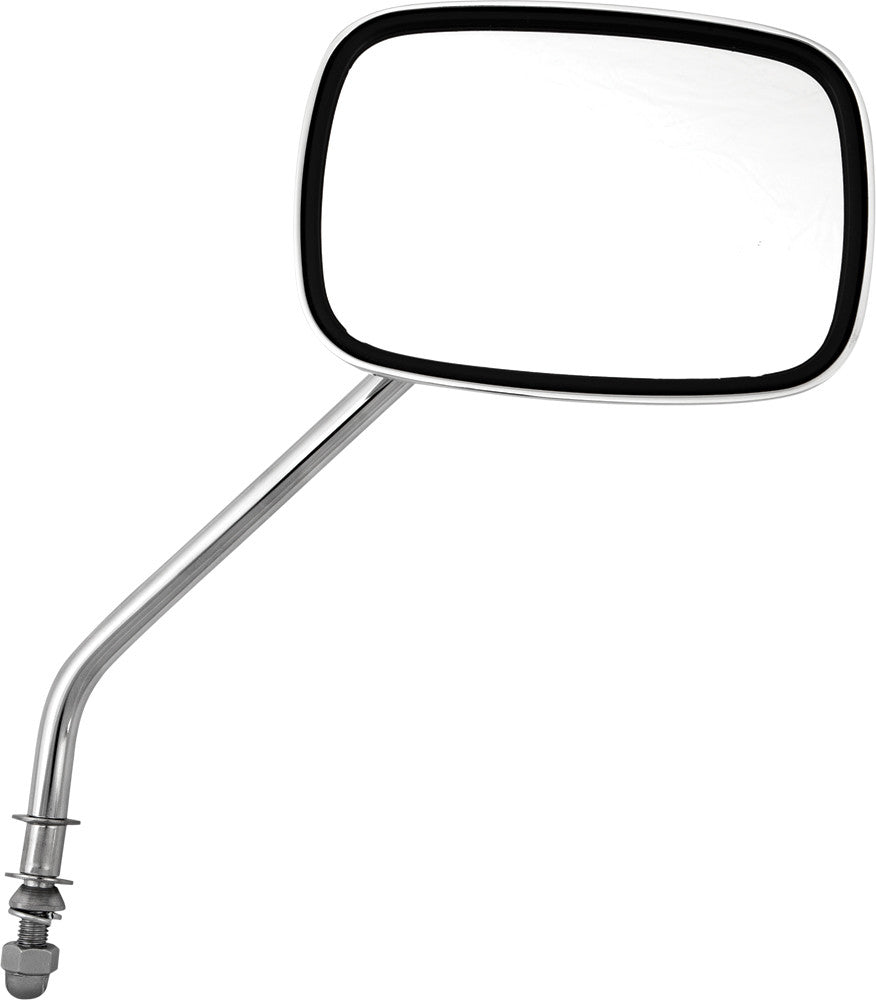 HARDDRIVE MIRROR OE STYLE 8" STEM L/R CHROME L/R 5X3.5"