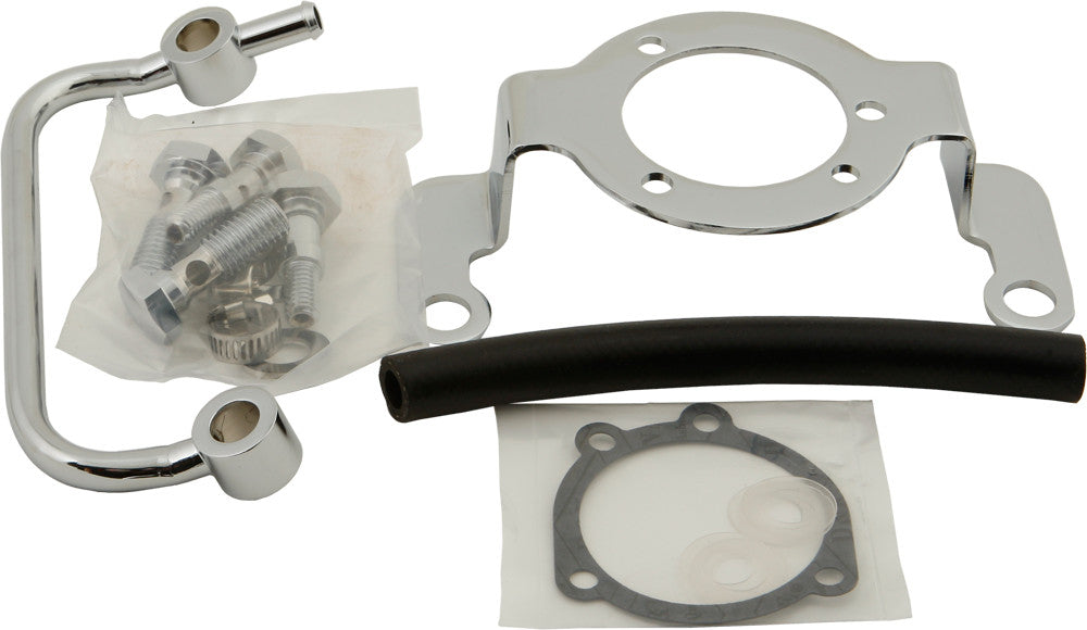 HARDDRIVE COMPLETE MNT KIT BREATHER TUBE CHROME BIGTWIN 93-17 NON-TBW