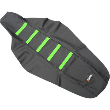 Moose Offroad Ribbed Seat Cover Ribbed Seat Cover - Black Cover/Green Ribs - Kawasaki
